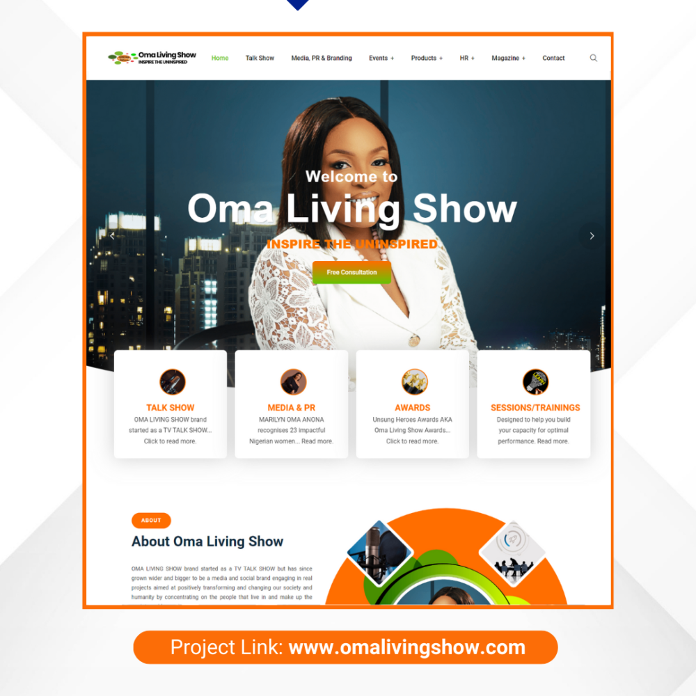 Omalivingshow website